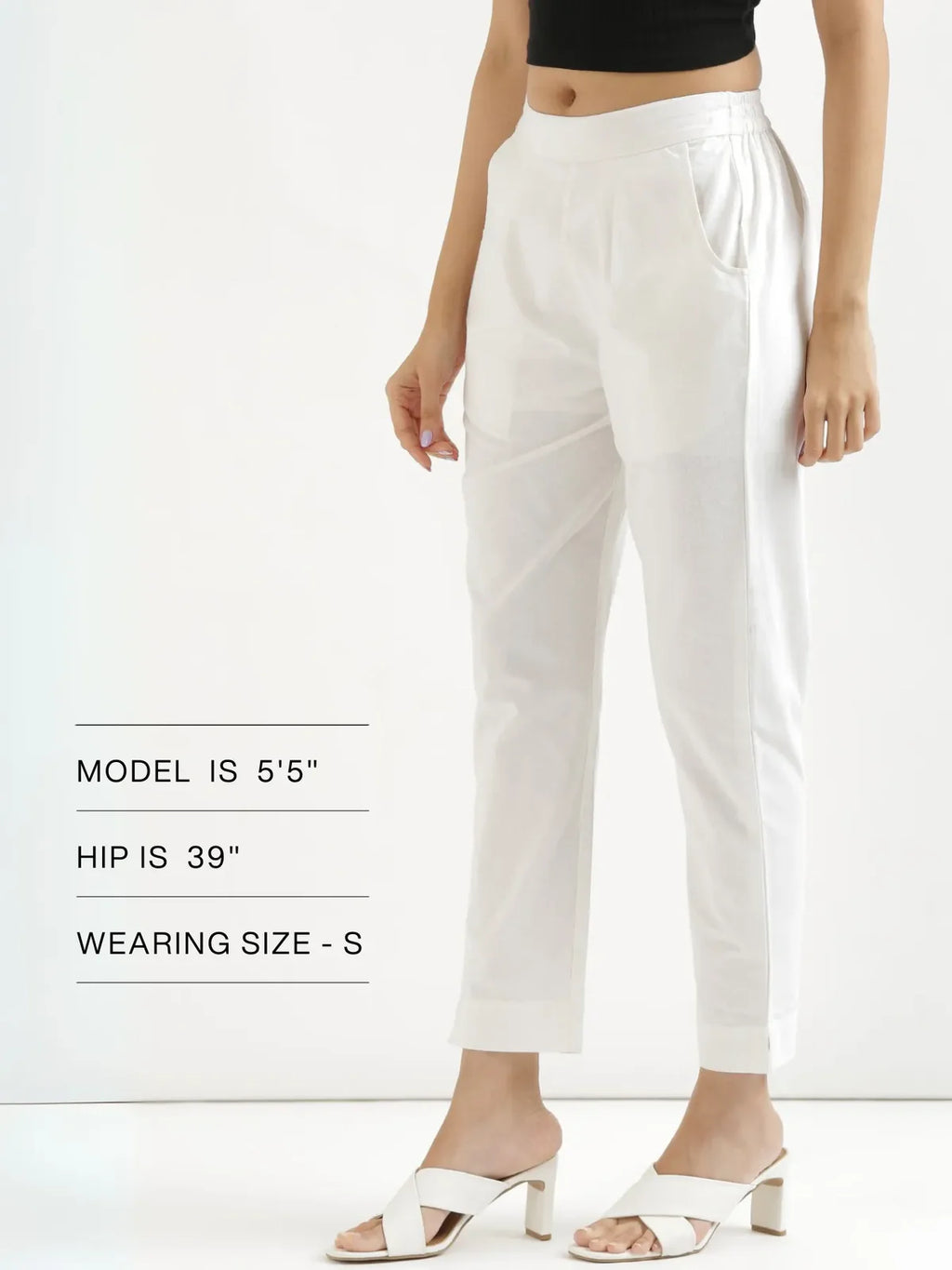 Women White Cotton Pant