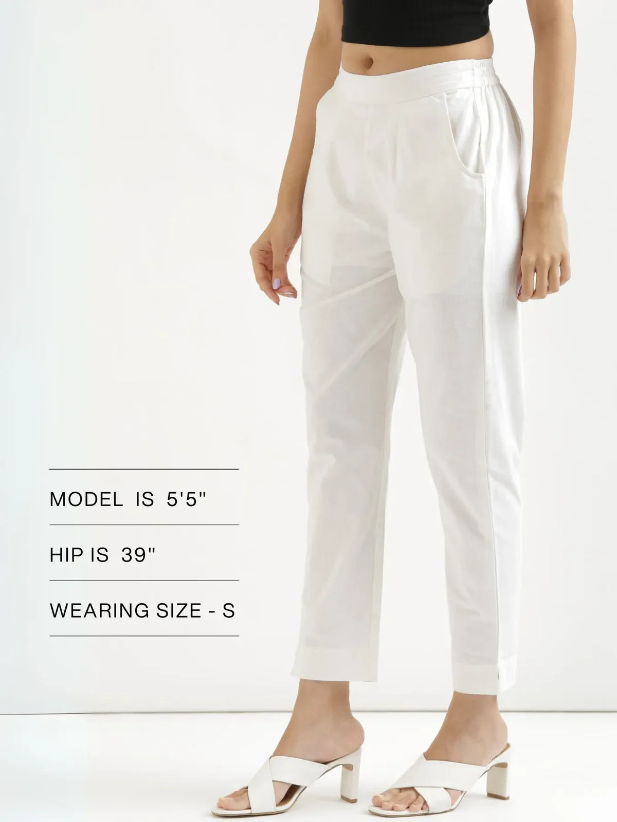 Women White Cotton Pant
